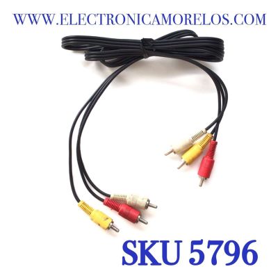 CABLE DE 3 RCA A/V ( AMARILLO, BLANCO Y ROJO ) MACHO A MACHO / COMPATIBLE CON DIFERENTES DISPOSITIVOS, MARCAS Y MODELOS